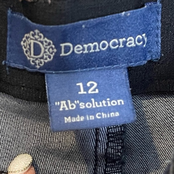 Democracy "Ab"solution Dark Indigo Vintage Denim Ankle Skimmer Jeans Size 12 - Picture 11 of 16